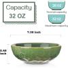image:imagevicrays Ceramic Salad Bowls Set for Kitchen Serving  32 Ounce Soup Bowls Pasta Bowls Chip Resistant Dishwasher Microwave Safe Large Fluted stoneware Set of 4 BlueGreen
