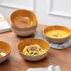 image:imagevicrays Ceramic Salad Bowls Set for Kitchen Serving  32 Ounce Soup Bowls Pasta Bowls Chip Resistant Dishwasher Microwave Safe Large Fluted stoneware Set of 6 RedBeige