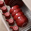 image:imagevicrays Ceramic Salad Bowls Set for Kitchen Serving  32 Ounce Soup Bowls Pasta Bowls Chip Resistant Dishwasher Microwave Safe Large Fluted stoneware Set of 6 RedCherry Red