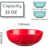 image:imagevicrays Ceramic Salad Bowls Set for Kitchen Serving  32 Ounce Soup Bowls Pasta Bowls Chip Resistant Dishwasher Microwave Safe Large Fluted stoneware Set of 6 RedScarlet Red