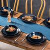 image:imagevicrays Ceramic Salad Bowls Set for Kitchen Serving  32 Ounce Soup Bowls Pasta Bowls Chip Resistant Dishwasher Microwave Safe Large Fluted stoneware Set of 4 BlueBlue
