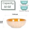 image:imagevicrays Ceramic Salad Bowls Set for Kitchen Serving  32 Ounce Soup Bowls Pasta Bowls Chip Resistant Dishwasher Microwave Safe Large Fluted stoneware Set of 6 RedBeige