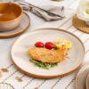 image:imagevicrays Ceramic Salad Plates Set  Porcelain 8 Inch Flat Dessert Appetizer Plate for Lunch Home Party Restaurant  Scratch Resistant Microwave Oven and Dishwasher Safe  Set of 6 BeigeBeige