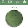 image:imagevicrays Ceramic Salad Plates Set  Porcelain 8 Inch Flat Dessert Appetizer Plate for Lunch Home Party Restaurant  Scratch Resistant Microwave Oven and Dishwasher Safe  Set of 6 BeigeGreen
