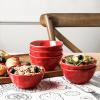 image:imagevicrays Ceramic Small Dessert Bowls Set  10 oz Set of 6 Microwave Oven and Dishwasher Safe for Rice Ice Cream Soup Snacks Cereal Side Dishes Kitchen Bowls Set Starry BlueScarlet Red