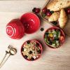 image:imagevicrays Ceramic Small Dessert Bowls Set  10 oz Set of 6 Microwave Oven and Dishwasher Safe for Rice Ice Cream Soup Snacks Cereal Side Dishes Kitchen Bowls Set Starry BlueScarlet Red