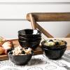 image:imagevicrays Ceramic Small Dessert Bowls Set  10 oz Set of 6 Microwave Oven and Dishwasher Safe for Rice Ice Cream Soup Snacks Cereal Side Dishes Kitchen Bowls Set Starry BlueBright Black