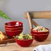 image:imagevicrays Ceramic Small Dessert Bowls Set  10 oz Set of 6 Microwave Oven and Dishwasher Safe for Rice Ice Cream Soup Snacks Cereal Side Dishes Kitchen Bowls Set Starry BlueCherry Red