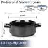 image:imagevicrays Ceramic Soup Bowls with Handles 24 Oz Porcelain Soup Crocks for French Onion Soup Cereal Beef Stew Chill Pasta Pot Pies Microwave and Oven Safe Set of 4 RedBright Black