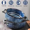 image:imagevicrays Ceramic Soup Bowls with Handles 24 Oz Porcelain Soup Crocks for French Onion Soup Cereal Beef Stew Chill Pasta Pot Pies Microwave and Oven Safe Set of 4 RedBlue