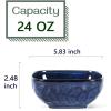 image:imagevicrays Ceramic Square Bowls Set  24 Ounce Soup Dessert Snack Bowls Stoneware Fluted Bowls Set for Kitchen Serving Chip Resistant Dishwasher Microwave Safe Set of 6 GreenStarry Blue