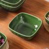 image:imagevicrays Ceramic Square Bowls Set  24 Ounce Soup Dessert Snack Bowls Stoneware Fluted Bowls Set for Kitchen Serving Chip Resistant Dishwasher Microwave Safe Set of 6 GreenGreen