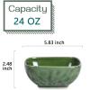 image:imagevicrays Ceramic Square Bowls Set  24 Ounce Soup Dessert Snack Bowls Stoneware Fluted Bowls Set for Kitchen Serving Chip Resistant Dishwasher Microwave Safe Set of 6 GreenGreen