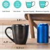 image:imagevicrays Coffee Mug Set 12 Ounce Ceramic Mug for Men Women Unique Glazed Mugs with Handle for Coffee Tea Milk Cocoa Cereal  Set of 6 RedBright Black