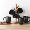 image:imagevicrays Coffee Mug Set 12 Ounce Ceramic Mug for Men Women Unique Glazed Mugs with Handle for Coffee Tea Milk Cocoa Cereal  Set of 6 RedBright Black