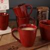 image:imagevicrays Coffee Mug Set 12 Ounce Ceramic Mug for Men Women Unique Glazed Mugs with Handle for Coffee Tea Milk Cocoa Cereal  Set of 6 RedCherry Red