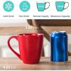 image:imagevicrays Coffee Mug Set 12 Ounce Ceramic Mug for Men Women Unique Glazed Mugs with Handle for Coffee Tea Milk Cocoa Cereal  Set of 6 RedRed