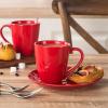 image:imagevicrays Coffee Mug Set 12 Ounce Ceramic Mug for Men Women Unique Glazed Mugs with Handle for Coffee Tea Milk Cocoa Cereal  Set of 6 RedRed