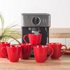 image:imagevicrays Coffee Mug Set 12 Ounce Ceramic Mug for Men Women Unique Glazed Mugs with Handle for Coffee Tea Milk Cocoa Cereal  Set of 6 RedRed