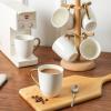 image:imagevicrays Coffee Mug Set 12 Ounce Ceramic Mug for Men Women Unique Glazed Mugs with Handle for Coffee Tea Milk Cocoa Cereal  Set of 6 RedWhite with Golden