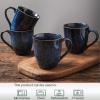 image:imagevicrays Coffee Mug Set 12 Ounce Set of 4 Ceramic Mug for Men Women Unique Glazed Mugs with Handle for Coffee Tea Milk Cocoa CerealblueBlue