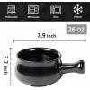 image:imagevicrays French Onion Soup Bowls With Handles 26 Ounce for Soup Chili Beef Stew Chip Resistant Dishwasher Microwave Safe Set of 4 RedBlack