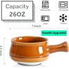 image:imagevicrays French Onion Soup Bowls With Handles 26 Ounce for Soup Chili Beef Stew Chip Resistant Dishwasher Microwave Safe Set of 4 RedBrown