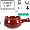 image:imagevicrays French Onion Soup Bowls With Handles 26 Ounce for Soup Chili Beef Stew Chip Resistant Dishwasher Microwave Safe Set of 4 RedCherry Red