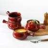 image:imagevicrays French Onion Soup Bowls With Handles 26 Ounce for Soup Chili Beef Stew Chip Resistant Dishwasher Microwave Safe Set of 4 RedCherry Red