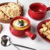 image:imagevicrays French Onion Soup Bowls With Handles 26 Ounce for Soup Chili Beef Stew Chip Resistant Dishwasher Microwave Safe Set of 4 RedRed
