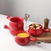 image:imagevicrays French Onion Soup Bowls With Handles 26 Ounce for Soup Chili Beef Stew Chip Resistant Dishwasher Microwave Safe Set of 4 RedRed