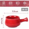 image:imagevicrays French Onion Soup Bowls With Handles 26 Ounce for Soup Chili Beef Stew Chip Resistant Dishwasher Microwave Safe Set of 4 RedRed