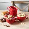 image:imagevicrays Jumbo Soup Mug Coffee Large  27 oz Ceramic Wide Oversized Extra Big Handle Bowls Latte Friends Mug Set Gaint Cereal Oatmeal Cappuccino Cup Set of 4  RedRed