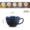 image:imagevicrays Jumbo Soup Mug Coffee Large  27 oz Ceramic Wide Oversized Extra Big Handle Bowls Latte Friends Mug Set Gaint Cereal Oatmeal Cappuccino Cup Set of 4  RedBlue