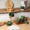 image:imagevicrays Jumbo Soup Mug Coffee Large  27 oz Ceramic Wide Oversized Extra Big Handle Bowls Latte Friends Mug Set Gaint Cereal Oatmeal Cappuccino Cup Set of 4  RedGreen