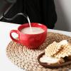 image:imagevicrays Jumbo Soup Mug Coffee Large  27 oz Ceramic Wide Oversized Extra Big Handle Bowls Latte Friends Mug Set Gaint Cereal Oatmeal Cappuccino Cup Set of 4  RedRed