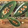 image:imagevicrays Large Oval Serving Platters 161410 Porcelain Serving Platters for Party BBQStackable Serving Trays Serving Plates for Appetizers Sushi Restaurant Dessert Set of 3 RedGreen