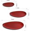 image:imagevicrays Large Oval Serving Platters 161410 Porcelain Serving Platters for Party BBQStackable Serving Trays Serving Plates for Appetizers Sushi Restaurant Dessert Set of 3 RedCherry Red