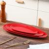 image:imagevicrays Large Oval Serving Platters 161410 Porcelain Serving Platters for Party BBQStackable Serving Trays Serving Plates for Appetizers Sushi Restaurant Dessert Set of 3 RedRed