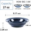 image:imagevicrays Wide Rim Soup Bowls  27oz Ceramic Pasta Plates Bowl Set of 4 for Gumbo Salad Spaghetti Dipping Bread Dishes Home Restaurant Use  Microwave Dishwasher Oven Safe  BlueBlue