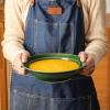 image:imagevicrays Wide Rim Soup Bowls  27oz Ceramic Pasta Plates Bowl Set of 4 for Gumbo Salad Spaghetti Dipping Bread Dishes Home Restaurant Use  Microwave Dishwasher Oven Safe  BlueGreen