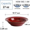 image:imagevicrays Wide Rim Soup Bowls  27oz Ceramic Pasta Plates Bowl Set of 4 for Gumbo Salad Spaghetti Dipping Bread Dishes Home Restaurant Use  Microwave Dishwasher Oven Safe  BlueCherry Red