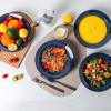 image:imagevicrays Wide Rim Soup Bowls  27oz Ceramic Pasta Plates Bowl Set of 4 for Gumbo Salad Spaghetti Dipping Bread Dishes Home Restaurant Use  Microwave Dishwasher Oven Safe  BlueBlue