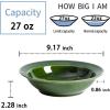 image:imagevicrays Wide Rim Soup Bowls  27oz Ceramic Pasta Plates Bowl Set of 4 for Gumbo Salad Spaghetti Dipping Bread Dishes Home Restaurant Use  Microwave Dishwasher Oven Safe  BlueGreen