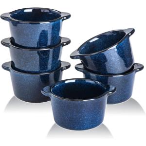 image:imageCreme Brulee Ramekins Ceramic Bowls  VICRAYS Mini Custard Cups 8 oz oven Safe Bowls Souffle Dishes for Baking Individual Casserole Dipping Sauce Set of 6 GreenBlue