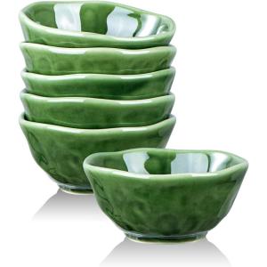 image:imagevicrays Ceramic Small Dessert Bowls Set  10 oz Set of 6 Microwave Oven and Dishwasher Safe for Rice Ice Cream Soup Snacks Cereal Side Dishes Kitchen Bowls Set Starry BlueGreen