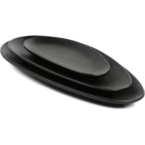image:imagevicrays Large Oval Serving Platters 161410 Porcelain Serving Platters for Party BBQStackable Serving Trays Serving Plates for Appetizers Sushi Restaurant Dessert Set of 3 RedBlack