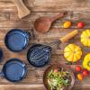 image:imageCeramic Spoon Ladle Rest Coffee  VICRAYS Kitchen Stove Spoon Holder Spatula Cooking Accessories Farmhouse Utensil Rest Stove Spatula Decor for Countertop  Dishwasher Safe 52 Inches Blue Set of 4