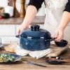 image:imageVicrays Casserole Dish with Lid  Ceramic Lasagna Pan Deep 2 Quart Round Baking Dishes Covered Bakeware for Oven Safe Serving Dish with Handles for Party Dinner Banquet Daily Use Blue
