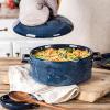 image:imageVicrays Casserole Dish with Lid  Ceramic Lasagna Pan Deep 2 Quart Round Baking Dishes Covered Bakeware for Oven Safe Serving Dish with Handles for Party Dinner Banquet Daily Use Blue